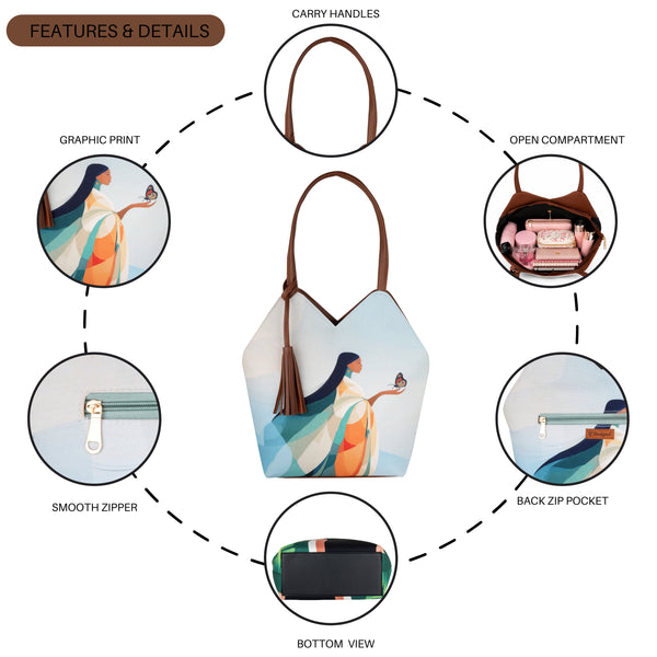 Artistic Printed Tote Handbag